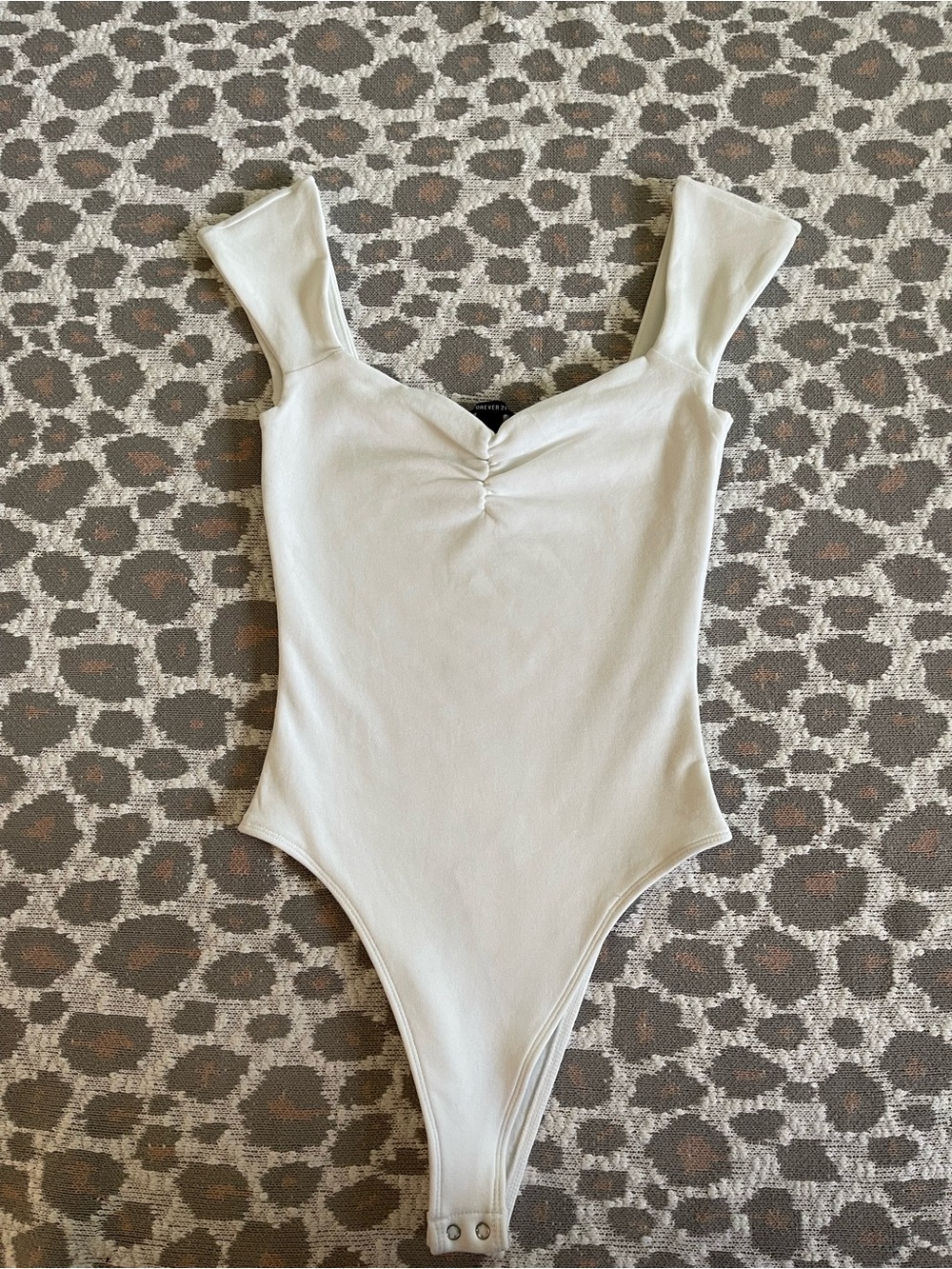 White One-Piece Bodysuit with Sweetheart Neckline